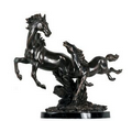 Running Horses Antique Bronze Figurine - 17" W x 9" H